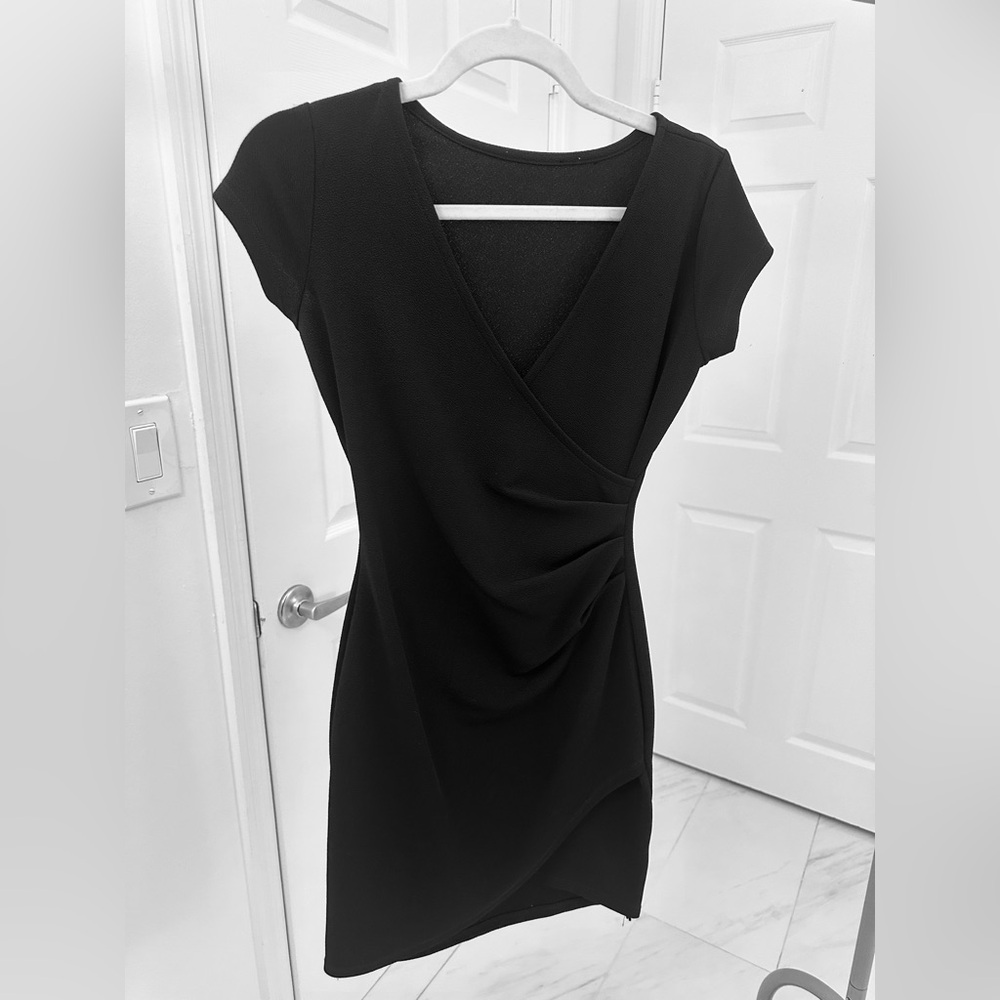 Elegant Black Wrap Dress